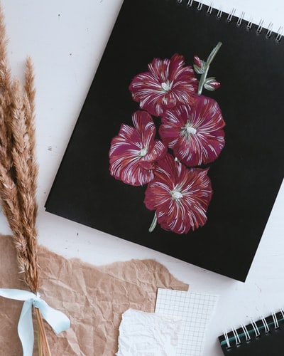红白花画
